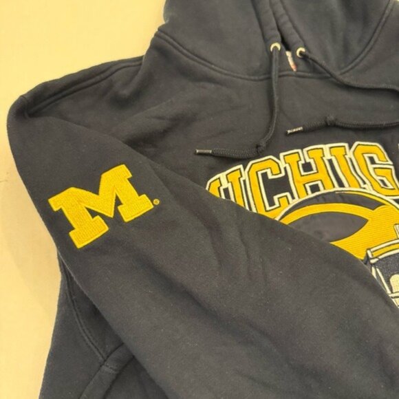 Michigan Football Hoodie Sweatshirt Champion Large Wolverines College Spell Out - Picture 5 of 10